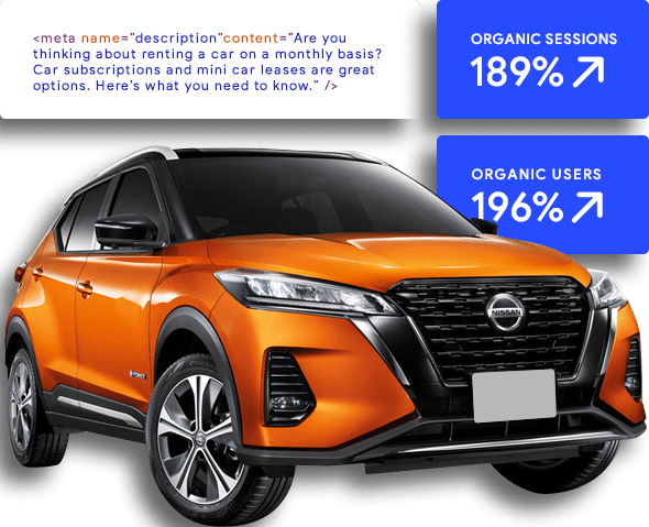 Content writing full research and ideation - Carasti Carasti Nissan Kicks SUV. Carasti organic sessions and organic users results