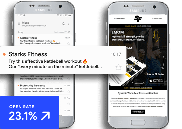 Deliver your message directly to inboxes Email marketing for Starks Fitness. Open rate results